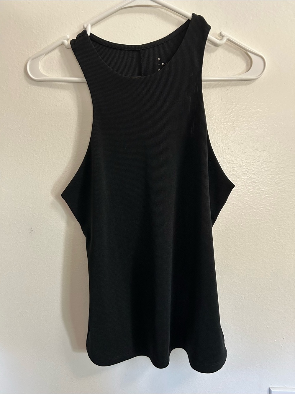 A New Day Women's High-Neck Ribbed Tank Top - Black (Size Small)